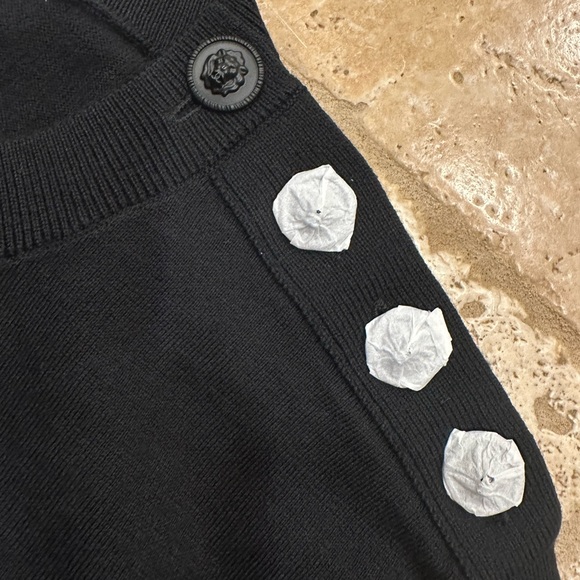 Chanel Black Wool Cotton Lion CC Logo Button Uniform Sweater - Picture 9 of 15